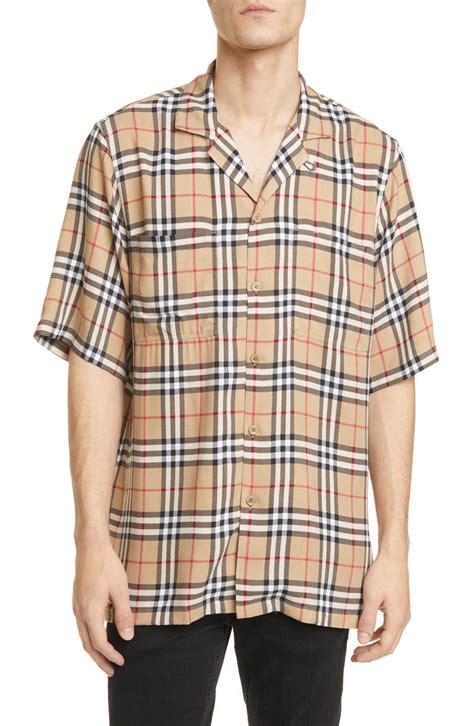 short sleeve burberry button up|Burberry men's button up shirt.